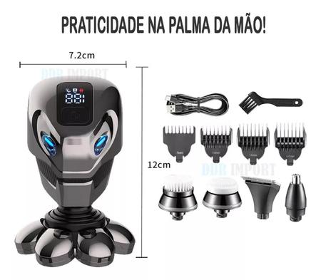 Imagem de Maquininha Robo Barbeador Aparador Cabelo Barba 7D 6 Laminas