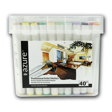 Marcador Profissional Azure Artist Markers com 40 Cores - ROYAL &  LANGNICKEL - Caneta - Magazine Luiza