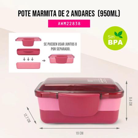 Imagem de Marmita com 2 Níveis para 950ml Jacki Design Joy Ref.22838