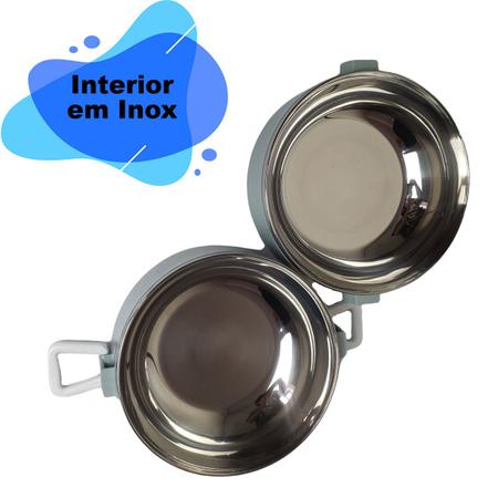 Imagem de Marmita Dupla De Aço Inox Térmica Box Bebes Crianças Papinha