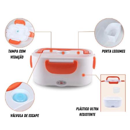 Imagem de Marmita eletrica lunch box automatica para escritorio casa trabalho com divisorias portatil bivolt