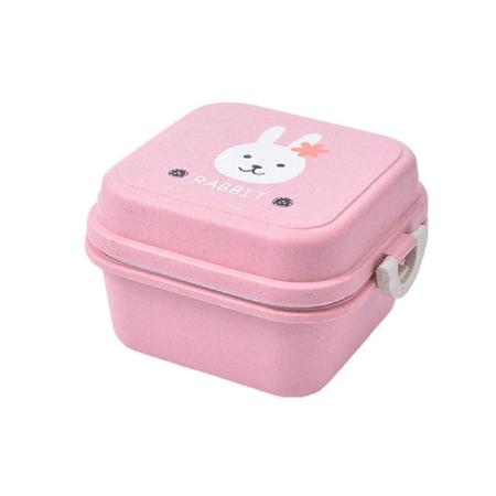 Imagem de Marmita Infantil Plástico Pets Camada Talher - Rosa