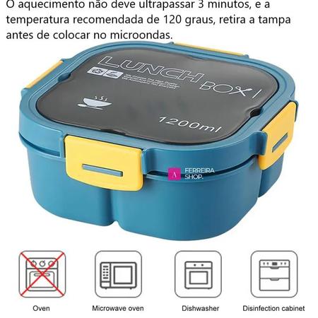 Marmita Lancheira Pote 2 Camada + Divisória Lunch Box Fh41 - Caetano Store Imagem de Marmita Lancheira Pote 2 Camada + Divisória Lunch Box Fh41