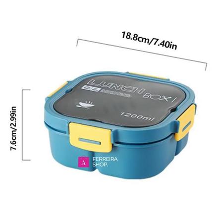Marmita Lancheira Pote 2 Camada + Divisória Lunch Box Fh41 - Caetano Store Imagem de Marmita Lancheira Pote 2 Camada + Divisória Lunch Box Fh41