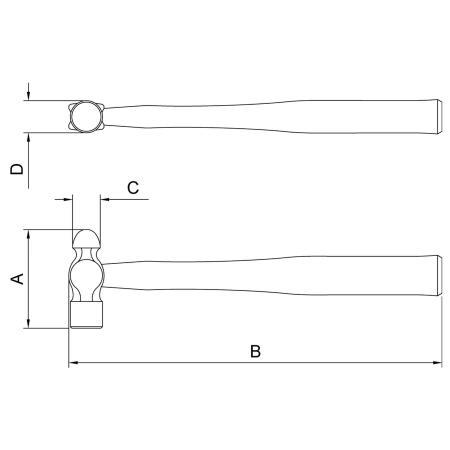 Imagem de Martelo de Bola com Cabo de Madeira 200 g Tramontina PRO
