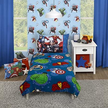 Imagem de Marvel Avengers Fight The Foes Blue, Red, Green Hulk, Iron Man, Thor, Capitão América Super Soft Toddler Cobertor