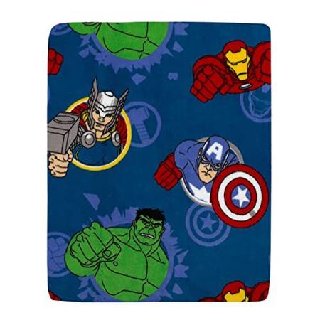 Imagem de Marvel Avengers Fight The Foes Blue, Red, Green Hulk, Iron Man, Thor, Capitão América Super Soft Toddler Cobertor