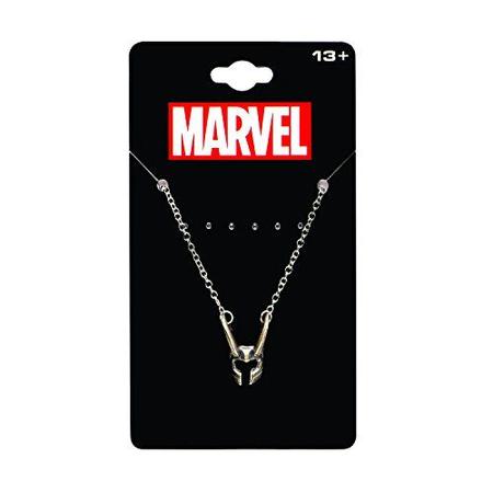 Imagem de Marvel Comics Unisex Adult Base Metal Loki Capacete Chain Pendant Necklace, Ouro Antigo/Prata, Um Tamanho