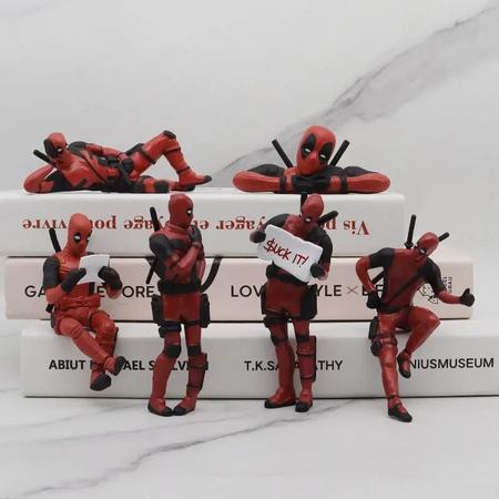 Imagem de Marvel Deadpool 8cm Decoração De Mesa Bonito Engraçado X-man Carro Casa Escritório Figura De Ação