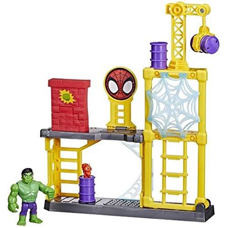 Imagem de Marvel Spidey e seus amigos incríveis Hulk's Smash Yard Brinquedo pré-escolar, Hulk Playset com Torre de Derrubada e Smash Wall, Crianças 3 e Up (Exclusivo da Amazon)