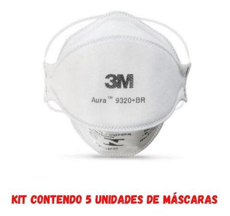 Imagem de Mascara 3m Sem Válvula Pff2 Aura 9320br Anvisa Kit 5 Unidades