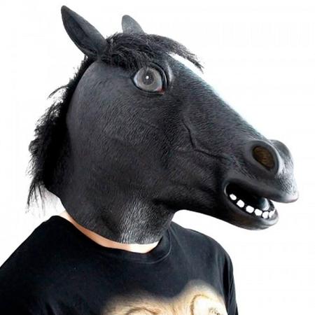 Máscara Cabeça de Cavalo em Látex Marrom