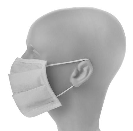 Imagem de Máscara Branca Tnt 3 Camadas C/ Elástico Clip Nasal 50und