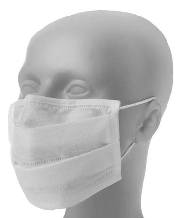 Imagem de Mascara Branca Tnt Clipe Nasal Elástico Kit C/ 20 Unidades