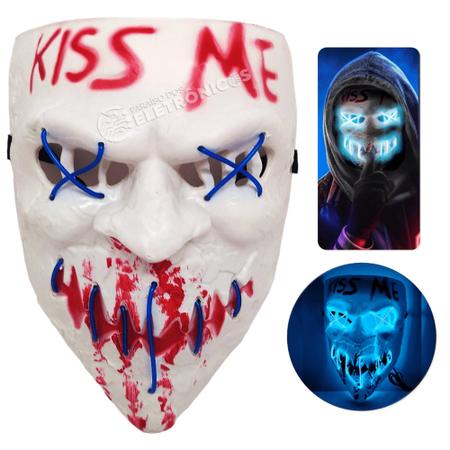 Mascara Halloween Preta Led Neon Assustadora Colorida Dia Das Bruxas - VMP  - Máscara de Festa - Magazine Luiza
