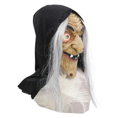 Máscara de Bruxas Realista para o Halloween, Máscara de Bruxa Assustadora,  Mulher Velha com Cabelo, Látex, Festa Cosplay, Fantasia - AliExpress