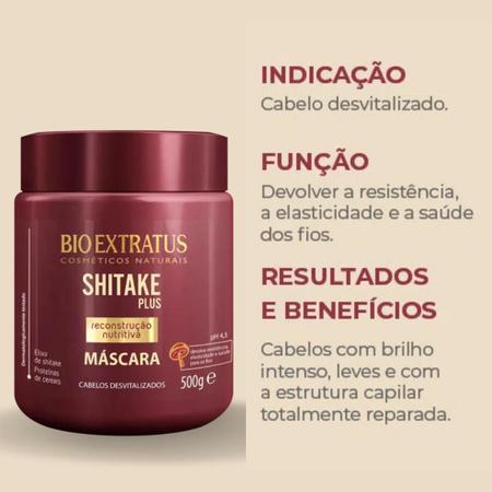 Máscara capilar Shitake Plus 500g Bio Extratus - Máscara Capilar - Magazine  Luiza