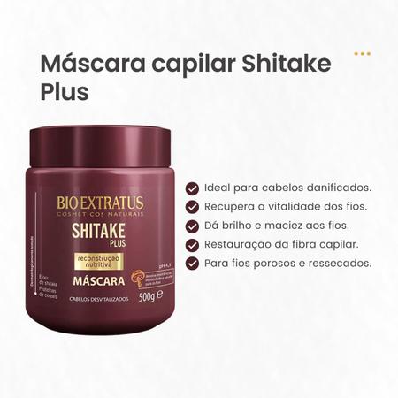 Máscara Capilar Shitake Plus Bio Extratus 1Kg Reconstrução Cabelos  Desvitalizados - Máscara Capilar - Magazine Luiza