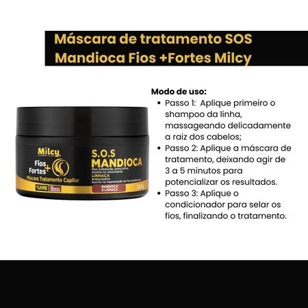 Imagem de Mascara Capilar SOS Mandioca Fios Fortes Milcy 250G