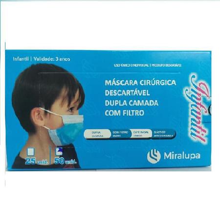 Imagem de Mascara Cirurgica Dupla Camada com Filtro - Infantil Azul e Rosa 2 un. C/50 cd.