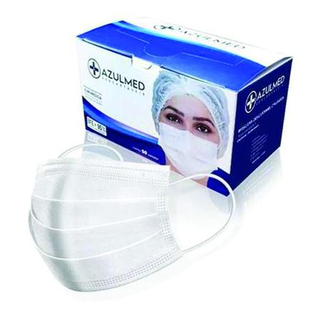 Imagem de Máscara Cirúrgica Facial com 3 Camadas Com Clip Nasal C/100 Unidades
