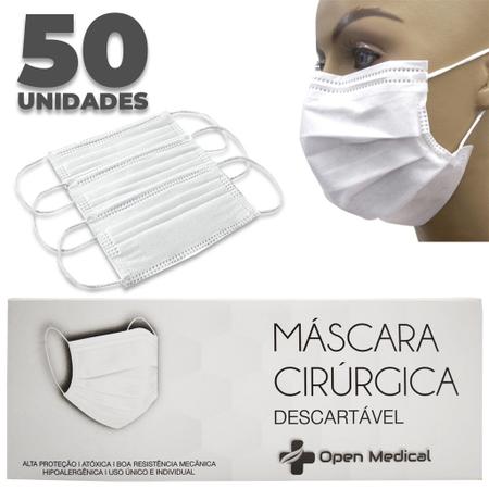 Imagem de Máscara Cirúrgica Tripla Camada com Elástico - Open Medical