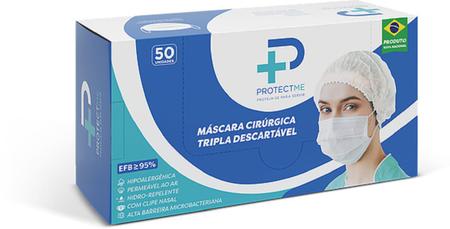 Imagem de Máscara Cirurgica Tripla Proteção 98% Clipe Nasal 3 Cx 50 Un