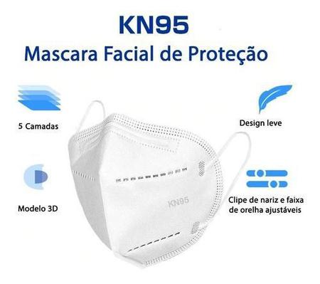 Imagem de Máscara Com Certificado Anvisa Modelo KN95 C/5 Unidades
