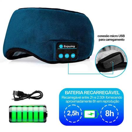 Máscara de Dormir Silent Sound Com Fone Ouvido Bluetooth 5.0 - SUOR NUNCA  MAIS