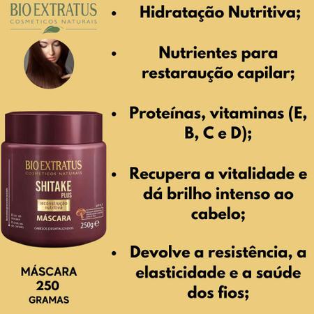 Mascara Bio Extratus Shitake Plus Reconstrução Nutritiva 250g - Máscara  Capilar - Magazine Luiza