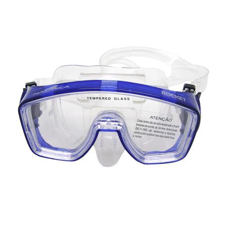 Imagem de Máscara de mergulho com protetor nasal azul - ROCKET - Nautika