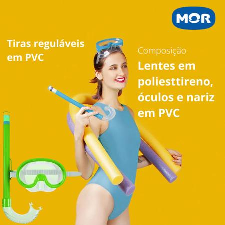Imagem de Máscara de Mergulho Infantil Kit Máscara e Snorkel Mor REV02