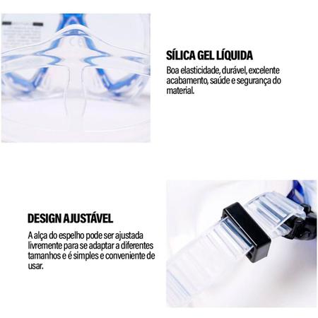 Imagem de Máscara de Mergulho Snorkel Respirador Com Válvula à Prova D'água Óculos Antiembaçante Regulável