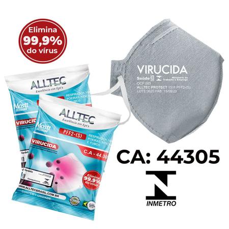 Imagem de Máscara de Proteção Respiratória S/ Válvula N95 PFF2 Virucida - Alltec