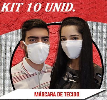 Imagem de Máscara De Proteção Reutilizável em Tecido duplo 100% algodão anatômica Kit 10 unid.