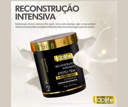 Imagem de Mascara de Reconstrução Capilar Restauração hidratação profunda e Repositor de massa 1k Toplife