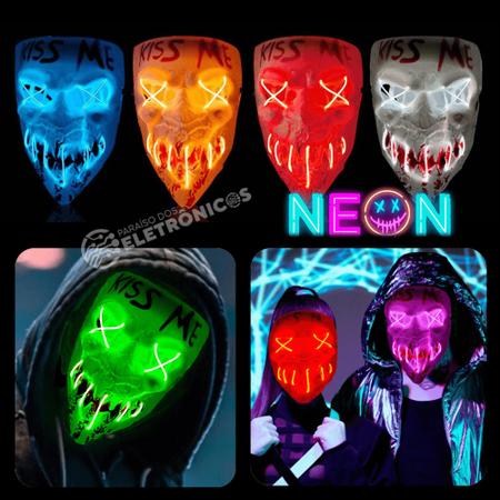 Imagem de Máscara de Terror Halloween Neon Festa Fantasia Cosplay XM21121