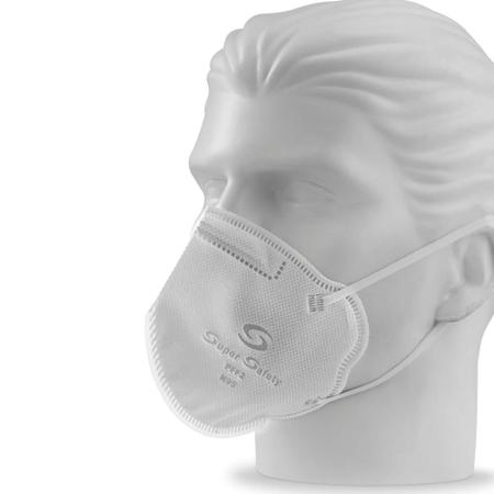 Imagem de Máscara descartável Branca PFF-2 N95 sem válvula Super Safety  CA 44241- 1 unidade