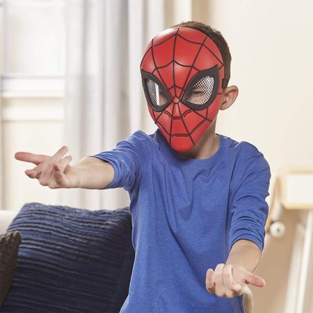 Fantasia infantil com máscara Homem Aranha vermelho