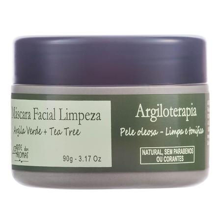 Imagem de Máscara Facial de Limpeza Natural Argila Verde e Tea Tree 90g - Arte dos Aromas