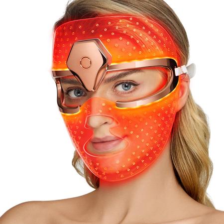 Máscara facial LED NEWKEY Wireless Silicone Red Light Therapy Imagem de Máscara facial LED NEWKEY Wireless Silicone Red Light Therapy