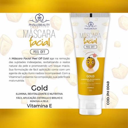 Imagem de Máscara Facial Peel Off Gold 50g Com Vitamina E Phállebeauty