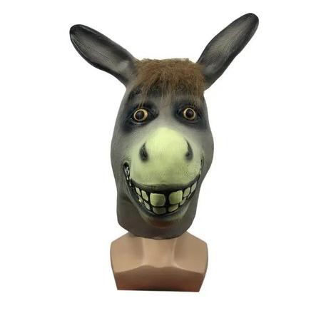 Imagem de Máscara Látex Animal Burro Realista Desenho Animado Pelugem 