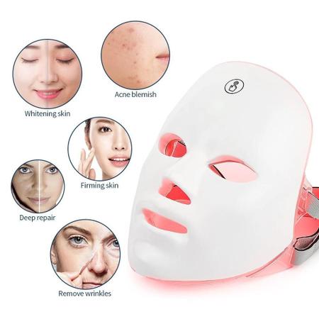Imagem de Mascara Led 7 Cores Tratamento Facial Usb Touch Sem Fio