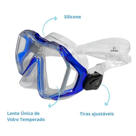 Imagem de Máscara Óculos Em Silicone Para Mergulho Snorkel Fun Dive