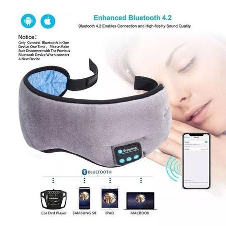 Máscara tapa olho de dormir com fone de ouvido Bluetooth Embutido USB -  Sleepphones – Pratica Vida