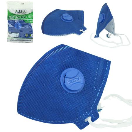 Imagem de Mascara Pff2 C/ Válvula Proteção Respiratória Azul Kit C 100 CA45021