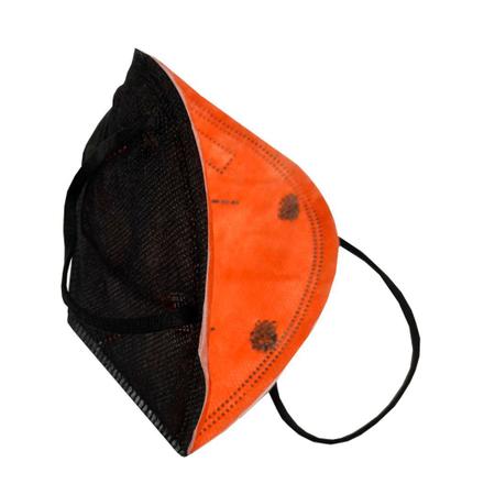 Imagem de Máscara PFF2/ N95 adulto multipla filtragem cor preta externo e cor laranja interno - 50 unidades