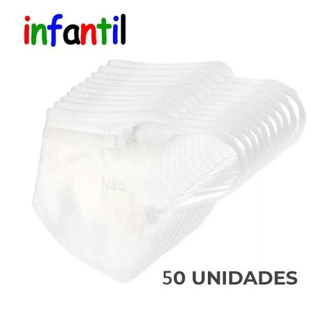 Imagem de Máscara PFF2/N95 infantil branca - 50 unidades