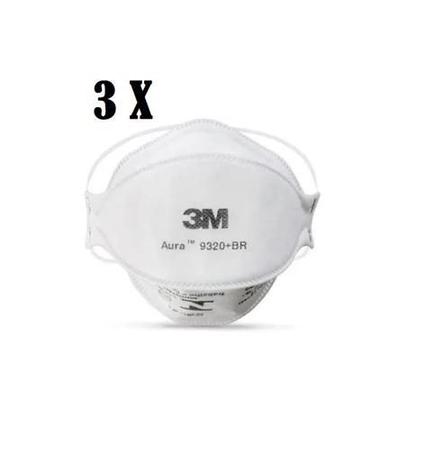 Imagem de Máscara proteção eficaz aura 9320+br 3m s/ válvula kit 3 pç
